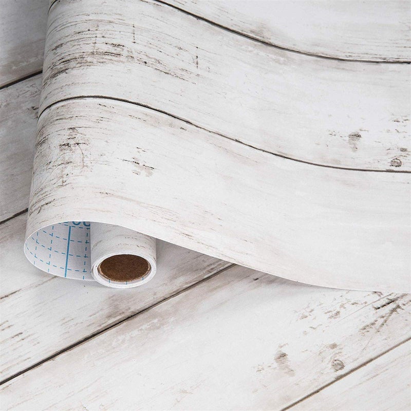 Decoroom Shiplap Contact Paper 17.71" X 236" - Wood Peel and Stick Wallpaper White Wood Plank Self-Adhesive Removable Vinyl Wrap Wall Paper for Countertops Furniture Wall Covering Home Decoration - Image 1